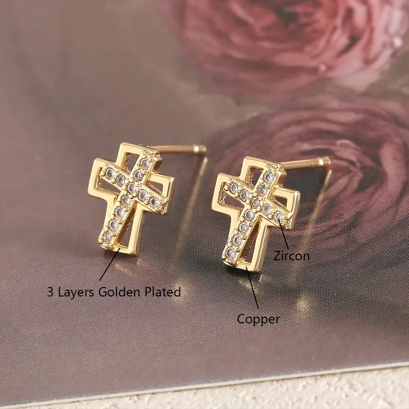x ring fine jewelry Eco-Friendly Bohemian 18K fine jewelry tokyo Gold Plated Zircon Studs - Sustainable Fashion Must-Have at a Discount fine jewelry advent calendar