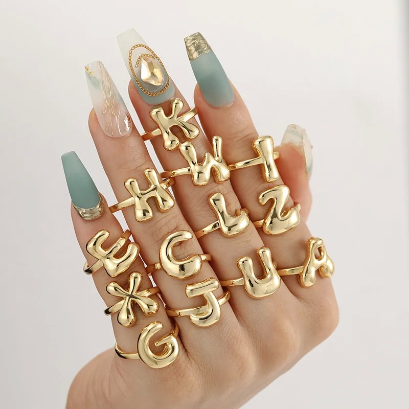 zipper jewelry fashion Customizable Gold-Plated Letter Ring: Stylish Adjustable atlas fashion jewelry corp Couple Jewelry - Unique High-Fashion Statement Piece lucky 7 jewelry fashion