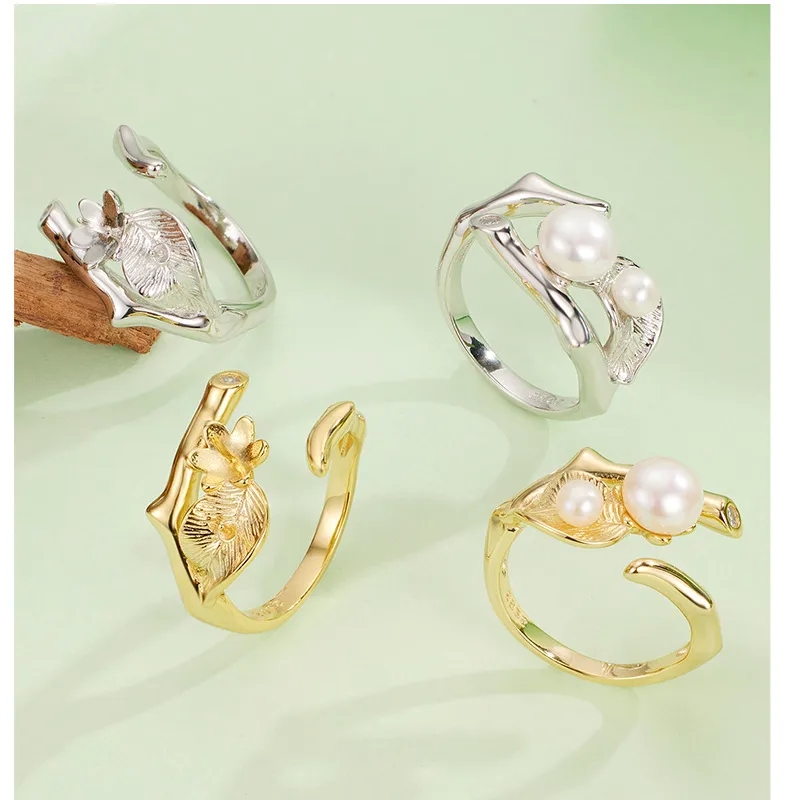 6 fashion styles Luxury High-End Geometric Waterproof 925 Sterling Silver types of fashion jewellery Women's Adjustable Round Ring fashion queen jewellery