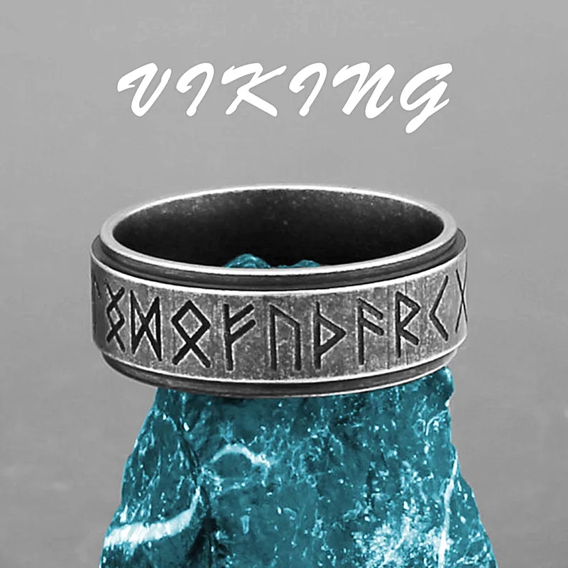 925 sterling silver fashion jewelry sets Eco-Friendly Retro Glossy fashion jewelry hoop earrings Titanium Ring - Unique Nordic Viking Odin Rune Fashion for Men christian dior fashion jewelry