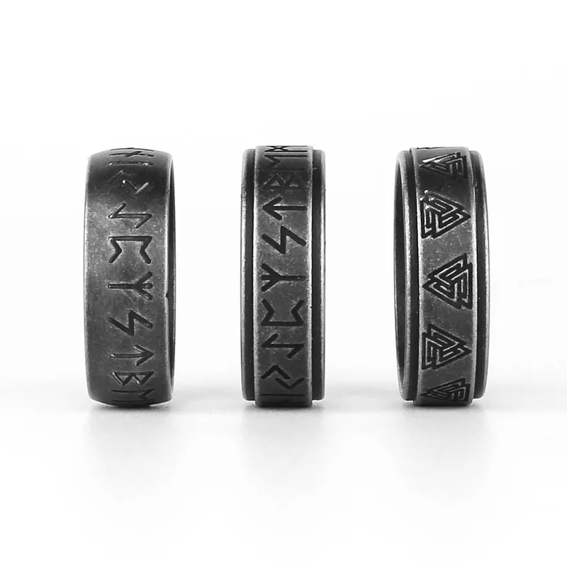costume jewelry 1950s 1960s Eco-Friendly Retro Glossy Titanium Ring - Unique fashion jewelry korea Nordic Viking Odin Rune Fashion for Men fashion jewelry china