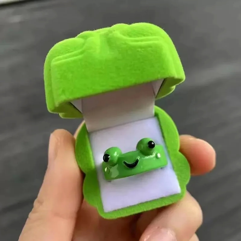 emerald green fashion jewelry "Vibrant Cute fashion jewelry accessories Cartoon Frog Ring: Unique Fashionable Couple Gift for Qixi" fashion jewelry stores near me