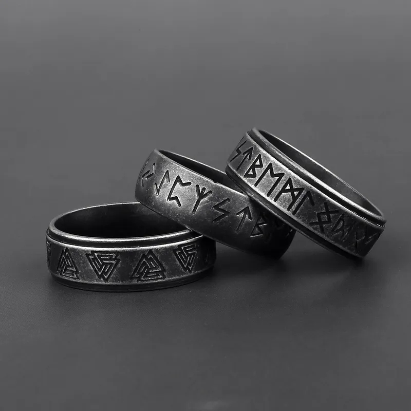 fashion jewelry brand list Eco-Friendly Retro Glossy Titanium Ring - Unique Nordic fashion jewelry official website Viking Odin Rune Fashion for Men fashion jewelry images