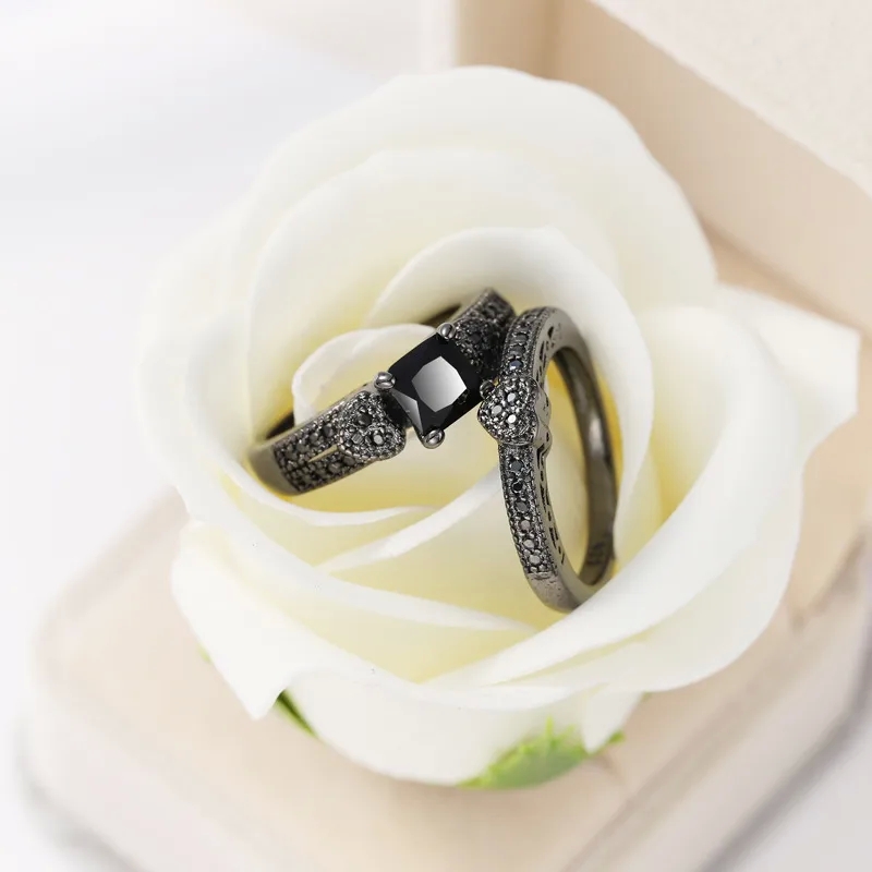 fashion jewelry company Modern Casual Black Gold Zircon Ring - Trendsetting Affordable Luxury for Formal Elegance and quality fashion jewelry ring Customization ebay fashion jewelry