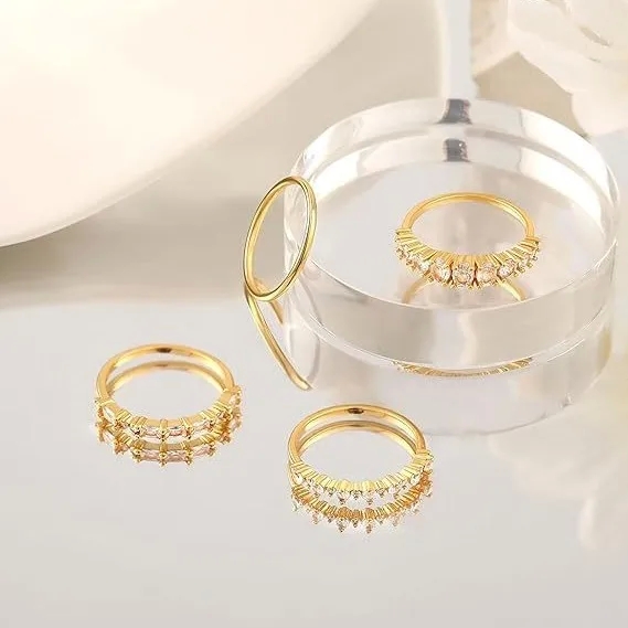 fashion jewelry nearby Modern Luxury Zircon Diamond Ring Set - Custom-Fit, Delicate & luxury fashion jewelry brands Non-Toxic for Engagement & Anniversary costume jewelry for plus size