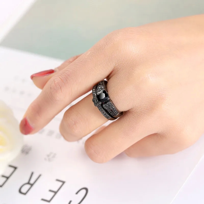 fashion jewelry official website Modern Casual Black Gold Zircon Ring - Trendsetting fine jewelry vs fashion jewelry Affordable Luxury for Formal Elegance and Customization mimmic fashion jewelry