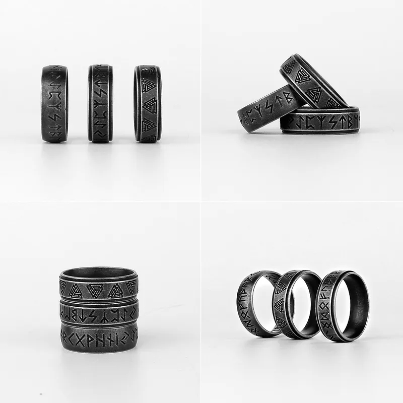 fashion jewelry pakistan Eco-Friendly Retro Glossy Titanium Ring - types of fashion jewelry Unique Nordic Viking Odin Rune Fashion for Men fashion jewelry downtown los angeles