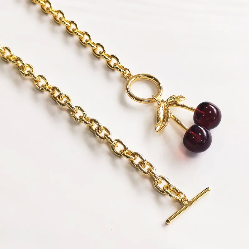 fine jewelry fidget ring Limited-Time Ethically fine jewelry reddit Made Acrylic Cherry Pendant Necklace - Tailor-Made Copper Cable Chain Statement unique fine jewelry rockville