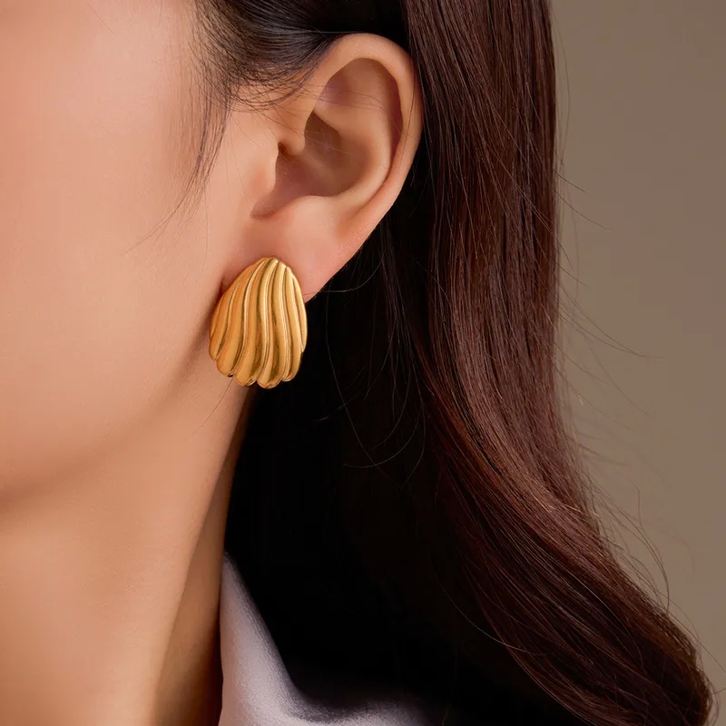 Boho Chic Colorful Line Stainless Steel Ear Studs - Trendsetting Retro Style Earrings Wholesale