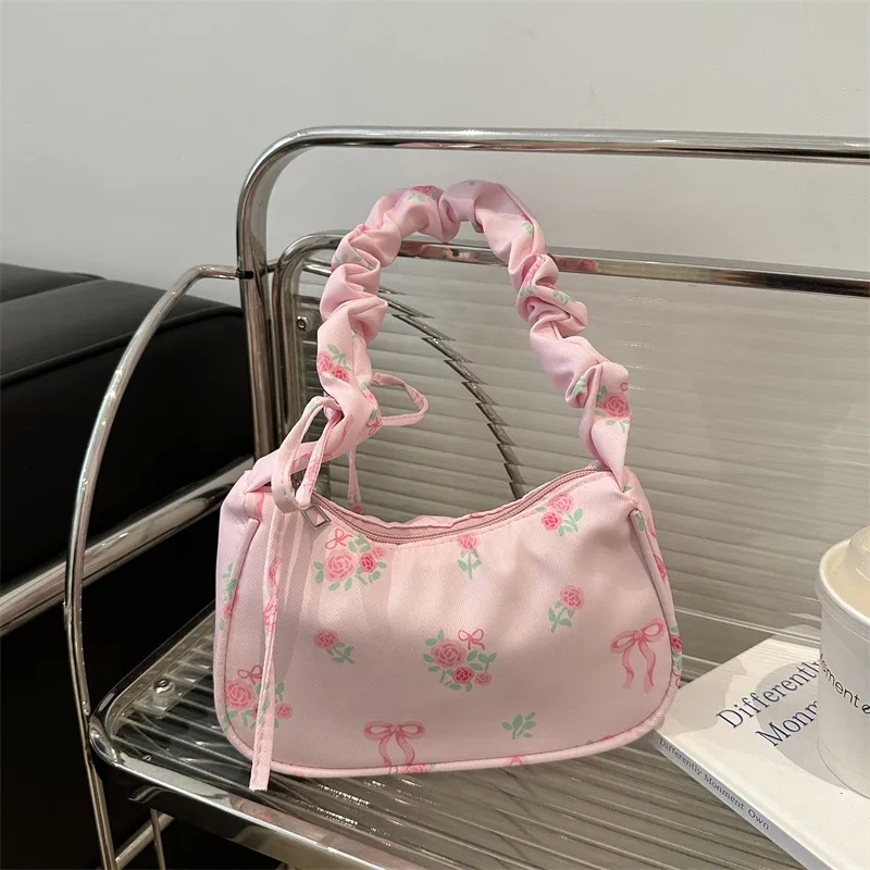 Genuine Minimalist Heritage-Inspired Women's Nylon Streetwear Underarm Bag with Zipper