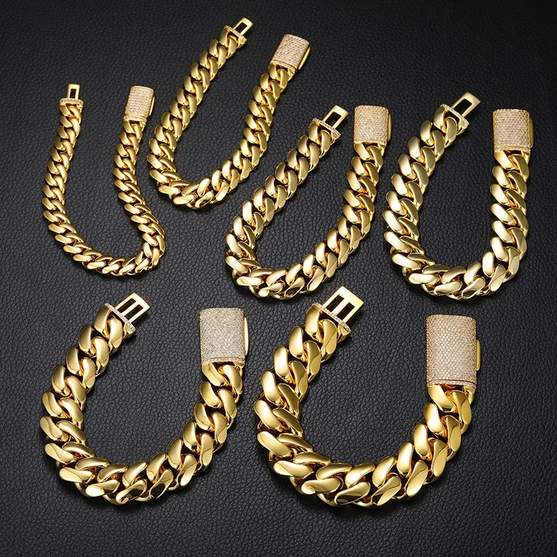 men's jewelry for suits Handmade Vintage Gold-Plated Copper Cuban Bracelet with Zircon Buckle - Refined Elegance diesel men's jewelry in Stock men's jewelry paris