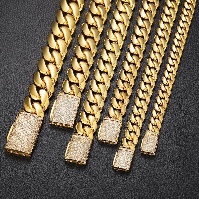 men's jewelry trends Handmade Vintage Gold-Plated Copper Cuban Bracelet men's jewelry egypt with Zircon Buckle - Refined Elegance in Stock men's jewelry louis vuitton