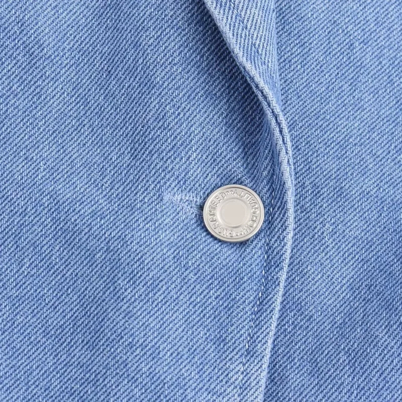 national catalog women's clothing Affordable good women's clothing brands Unique Women's Minimalist Glistening Denim Streetwear Single Breasted Jacket women's clothing online stores