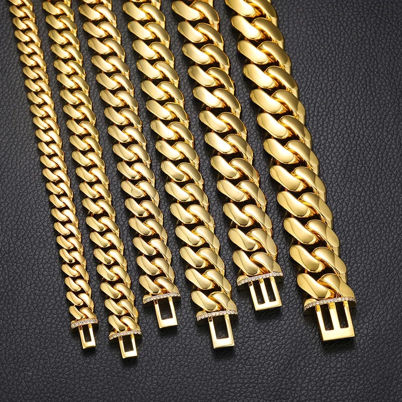 onyx men's jewelry Handmade Vintage Gold-Plated Copper Cuban Bracelet uk men's jewelry with Zircon Buckle - Refined Elegance in Stock men's jewelry box