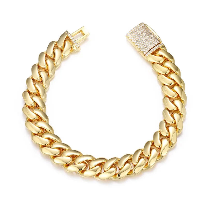 stainless steel men's jewelry Handmade Vintage Gold-Plated Copper Cuban Bracelet with Zircon Buckle - Refined Elegance in men's jewelry item crossword Stock what men's jewelry is in fashion
