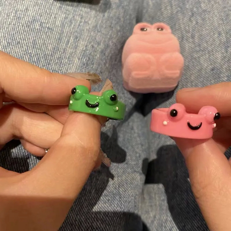 trending fashion jewelry 2024 "Vibrant Cute Cartoon Frog Ring: fashion jewelry downtown los angeles Unique Fashionable Couple Gift for Qixi" aurora fashion jewelry