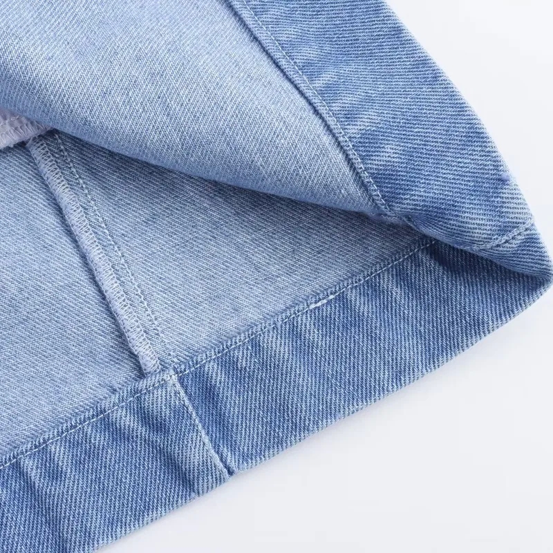 women's clothing 89123 Affordable Unique Women's Minimalist Glistening Denim Streetwear Single Breasted women's clothing online shopping Jacket women's clothing fall