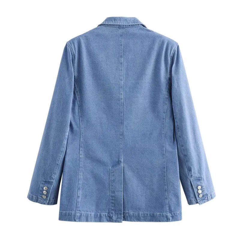 women's clothing jefferson city mo Affordable Unique Women's Minimalist Glistening Denim us women's clothing size chart Streetwear Single Breasted Jacket women's clothing toppers
