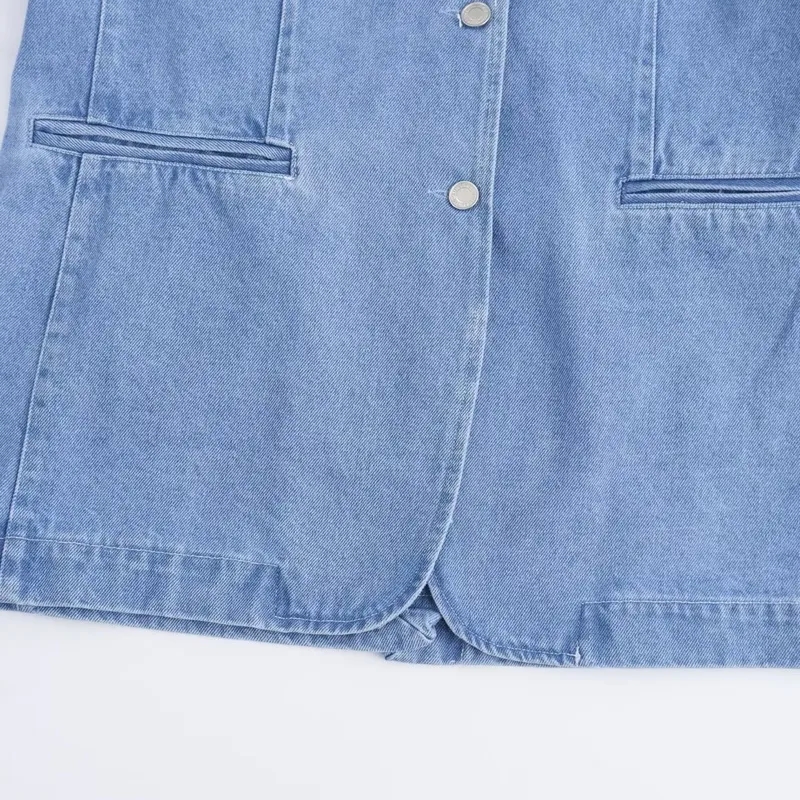 women's clothing trends fall 2024 Affordable women's 80 clothing style Unique Women's Minimalist Glistening Denim Streetwear Single Breasted Jacket women's clothing kirkland wa