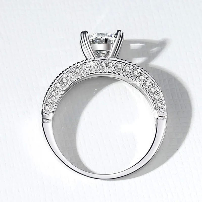 y2k fashion jewelry Elegant Geometric trendy fashion jewelry Moissanite Crown Princess Ring in 925 Sterling Silver - Feminine & Romantic Design rab jacq fashion jewelry