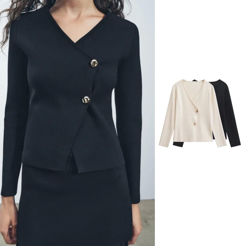 Wholesale Elegant Women's Minimalist Cardigans: Ethical Long Sleeve Sweater in Solid Color