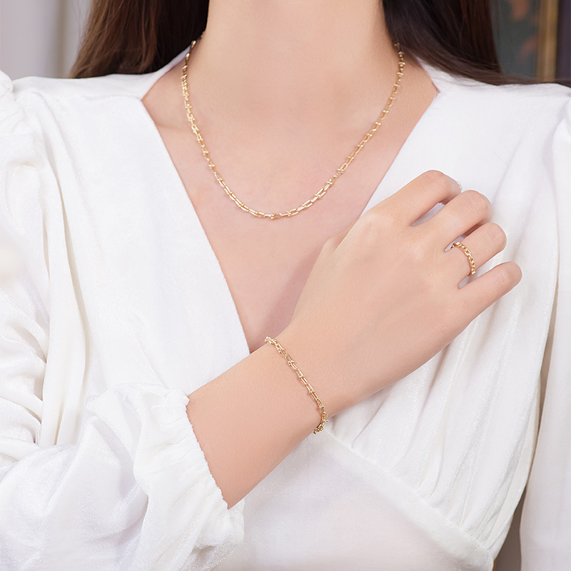 best high end jewelry stores Limited Edition Timeless 14K Gold Matte high end wood jewelry box U-Shape Chain Rings - High-Quality Statement Jewelry high end jewelry stores near me