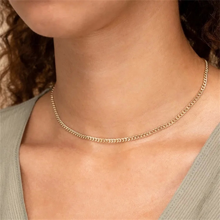 custom high end jewelry Lightweight Fine Polished 18K Gold Plated Cuban Link Necklace high quality jewelry to buy Solid 925 Silver Daily Wear Jewelry high end jewelry websites