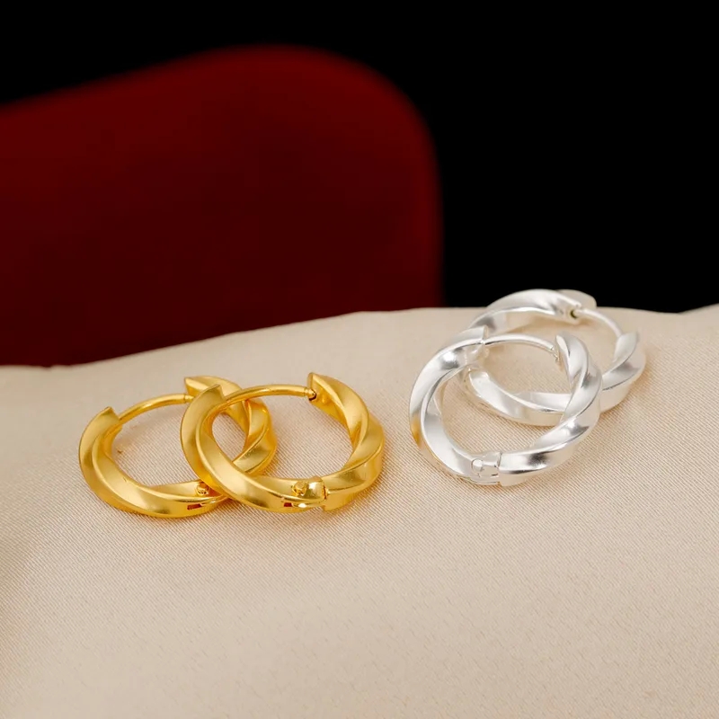 dimo fine jewelry Elegant Geometric Statement Earrings: 16K Gold & White fine jewelry vs jewelry Gold Plated Copper for Casual Chic fine jewelry india