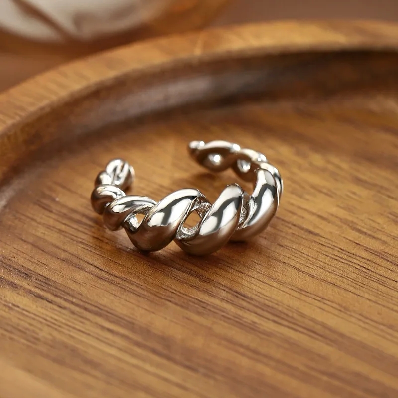 Glossy Boho-Inspired Multifunctional Geometric Copper Open Rings