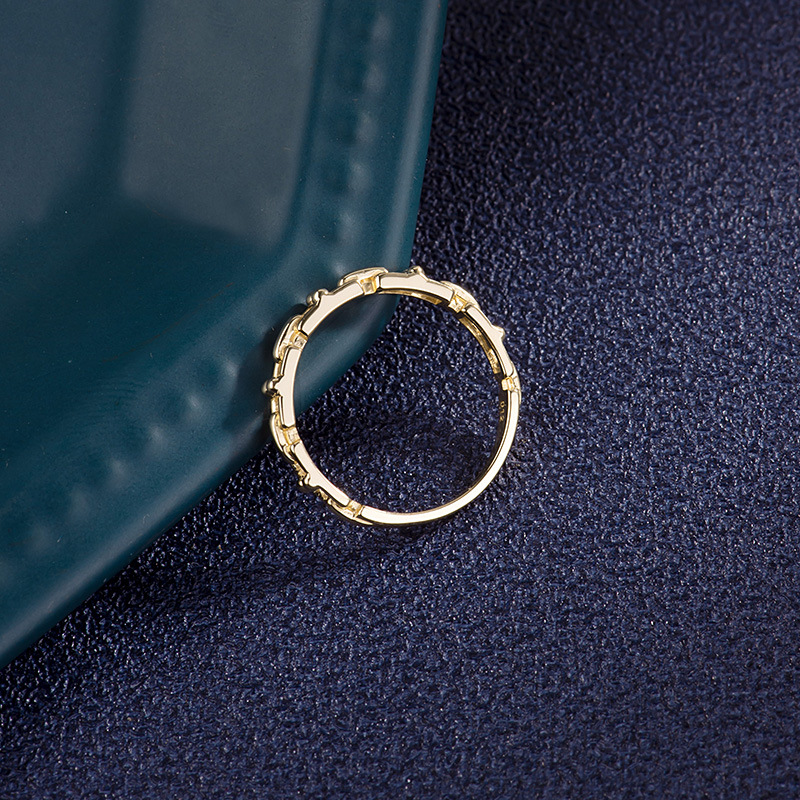 high end 14k jewelry Limited Edition Timeless high end jewelry brands list 14K Gold Matte U-Shape Chain Rings - High-Quality Statement Jewelry high quality jewelry wholesale