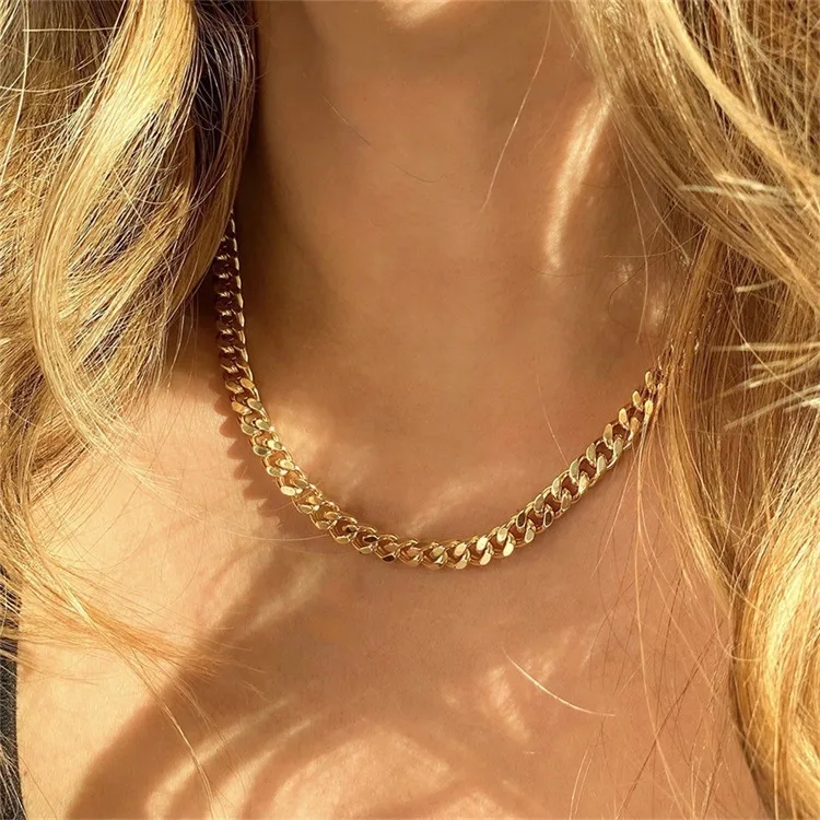 high end jewelry brands pyramid Lightweight Fine Polished 18K Gold Plated Cuban Link Necklace Solid 925 high end best friend jewelry Silver Daily Wear Jewelry high end jewellery brands