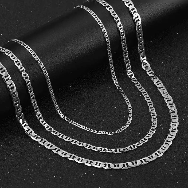 high end jewelry clover Ethically Chic Glistening 5mm Flat Mariner Chain Necklace in Vintage Italian 925 Sterling most popular high end jewelry Silver for All supplier of high end jewelry