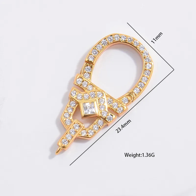 jewelry making florence Premium Zircon Geometric Buckle: 22K Gold & Rhodium jewelry making reddit Plated, Sterling Silver, Skin-Friendly Jewelry Accent jewelry design 15g