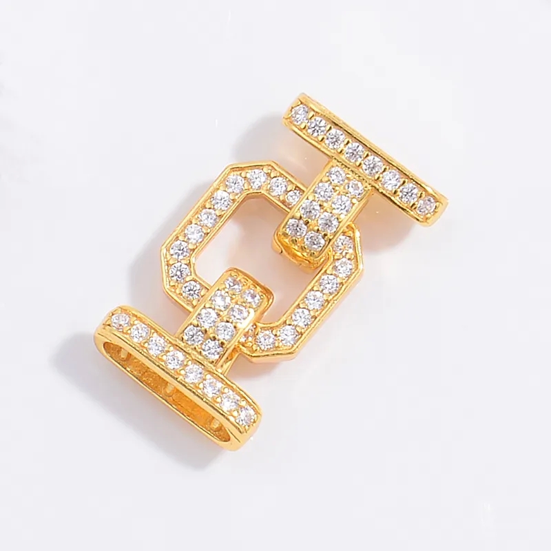 jewelry making supplies 14k gold Premium Zircon Geometric Buckle: 22K how to get into jewelry making Gold & Rhodium Plated Sterling Silver Skin-Friendly Jewelry Accent jewelry making zurich
