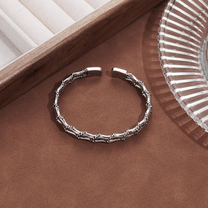 1980's fashion jewelry Men's Stylish Double Layer Open Bamboo Bracelet - Organic premier designs high fashion jewelry Personalized Retro Party Wear Accessory x jewelry