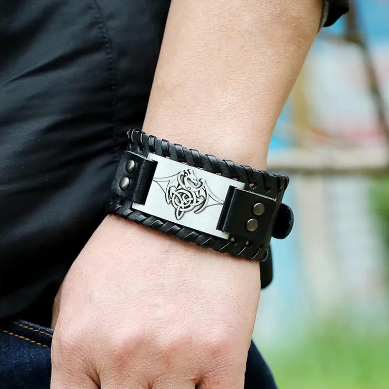 70s fashion women jewelry Elegant Scratch-Resistant Leather Friendship Bracelet - Personalized Hand-Woven Snap Button for Men jm fashion jewelry & Women fashion jewelry on harwin