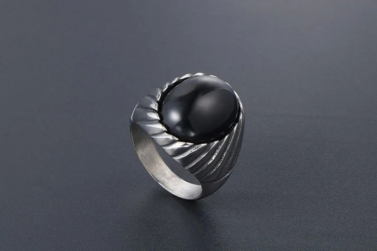 90s mens fashion jewelry Limited Stock: Minimalist Retro Red & Black Agate Titanium Steel Ring - Romantic fashion jewelry earrings made in china Style SA718 fashion jewelry limited edition