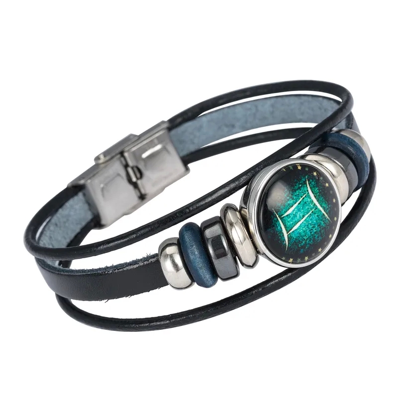 $5 fashion jewelry Exclusive Luxe DIY Zodiac Cowhide Bracelet fashion $5 jewelry - Vintage Multi-Layer Design for Men & Women, Rare & Discounted fashion jewelry by margaret ann britt