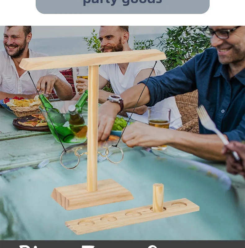 baby zoo kids Hand-Engraved Wooden Hook and Ring Toss pyunkang yul kids & baby cream 400ml Game - Matte Finish Two-Player Table Toy for Fashionable Wine Tables baby & kids shop