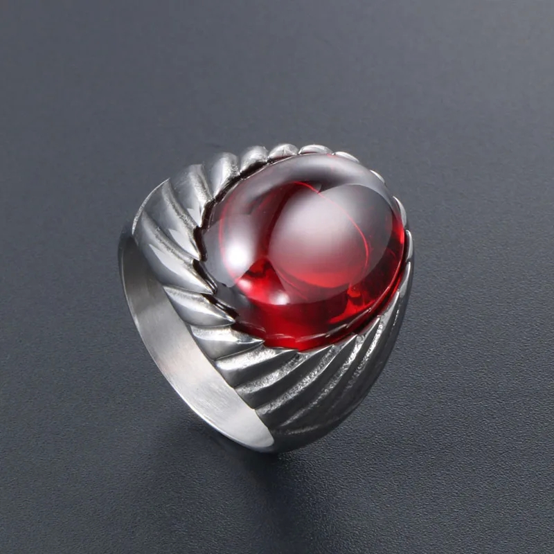 cheap fashion jewelry Limited Stock: Minimalist Retro Red chanel fashion jewelry earrings & Black Agate Titanium Steel Ring - Romantic Style SA718 yulaili fashion jewelry