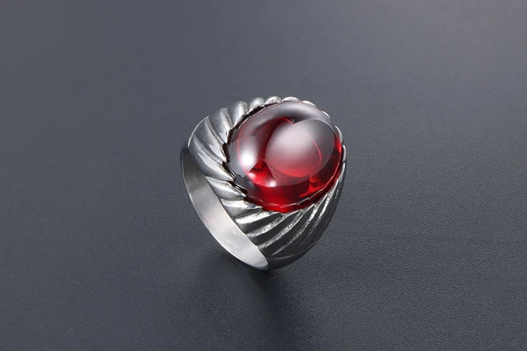 costume jewelry zirconia Limited Stock: Minimalist Retro Red & fashion jewelry by yordy Black Agate Titanium Steel Ring - Romantic Style SA718 leilani's fashion & jewelry