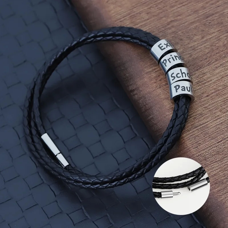dior fashion jewellery quality Customizable Men's Woven Leather Bracelet: Sparkling Eye-Catching shein fashion jewelry Classic for Father's Day summer fashion jewelry