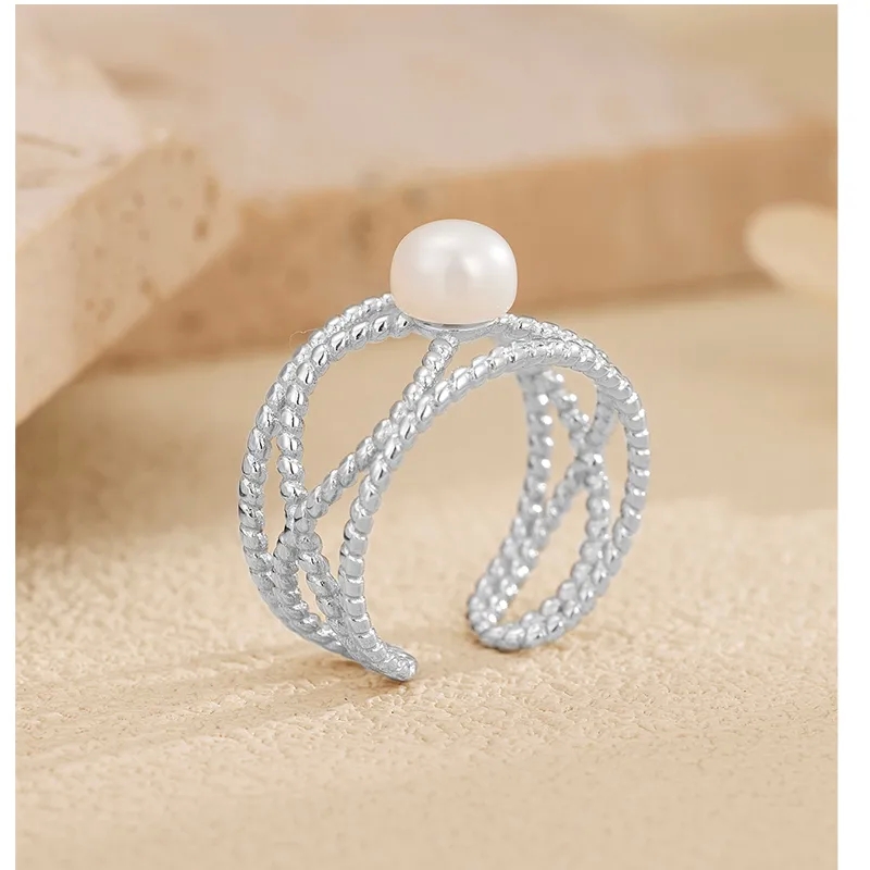 disney high end jewelry Romantic Vintage Boho Sparkle Geometric Open where to sell high end jewelry near me Rings in White Gold Plated 925 Sterling Silver with Pearls high end jewelry manufacturers
