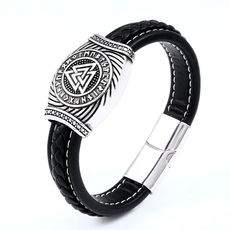 fashion jewelry dubai Handmade Skin-Friendly Viking Odin Leather Bracelet is nine west jewelry sterling silver - Exclusive Offer on Vintage Nordic Stainless Steel Jewelry fashion jewelry hair clips