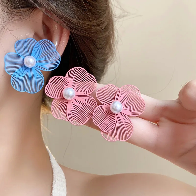 fashion jewelry nickel free Queen Flower costume jewelry for plus size High-End Ethnic Alloy Ear Studs - Ethically Sourced Formal Elegance fashion jewelry design los angeles