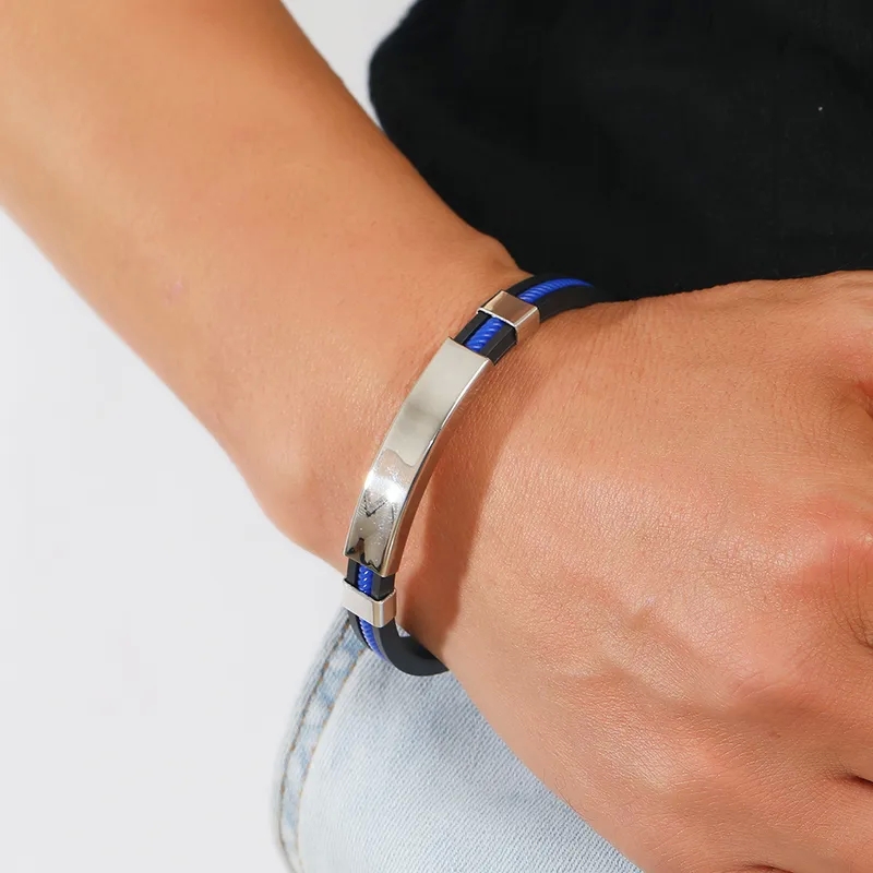 fashion jewelry paris Affordable DIY Star h&r fashion jewelry Bracelet - Lightweight Titanium Steel & Silicone Design for Men fashion jewelry nearby