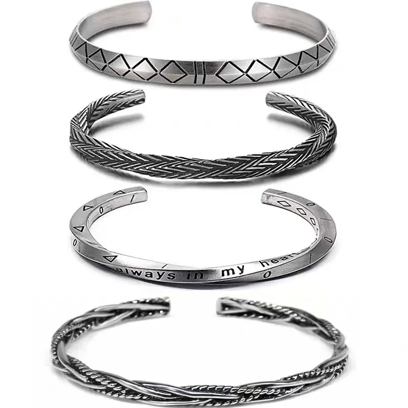 fashion jewelry paris Boho-Inspired Personalized Copper Silver Twist Geometric Men's Bracelet - Unique Statement the boy fashion jewelry Gift Wholesale fashion jewelry for prom