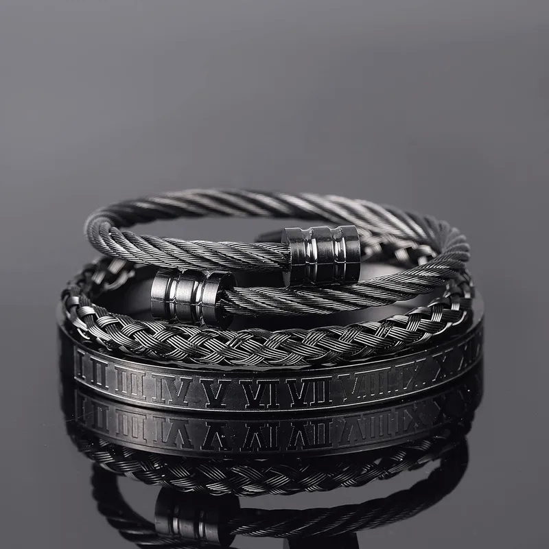 fashion jewelry retail stores Custom Tribal Roman fashion jewelry 2028 Numerals Titanium Steel Cuff Bracelet - Formal Elegance with Sparkle & Adjustable Fit fashion jewelry vienna