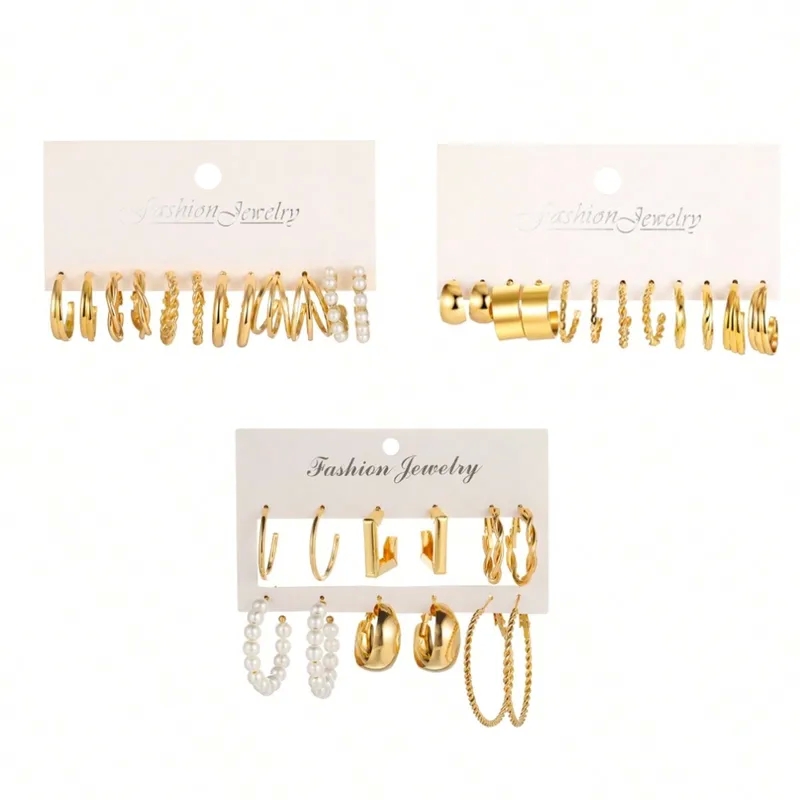 fashion jewelry thailand Classic Hypoallergenic Geometric Pearl Earrings - fall fashion jewelry trends 2023 Formal Scratch-Resistant Alloy Design fashion jewelry near me