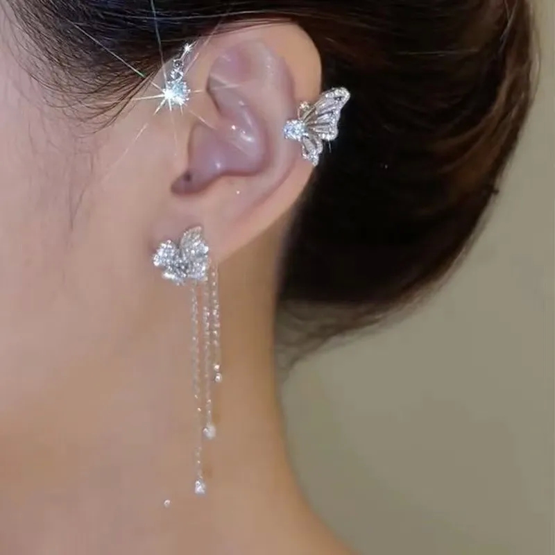fashion jewelry websites Elegant xing fashion jewelry Recycled Tassel Earrings: Super Flash Diamond Butterfly & Flowers No Earholes Classic Design orion fashion jewelry crawford market